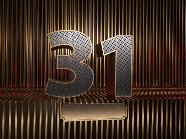 istock number 31 (number thirty-one) with small holes 1182863411