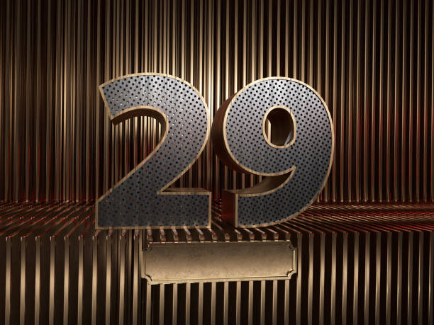 istock number 29 (number twenty-nine) with small holes 1182863682