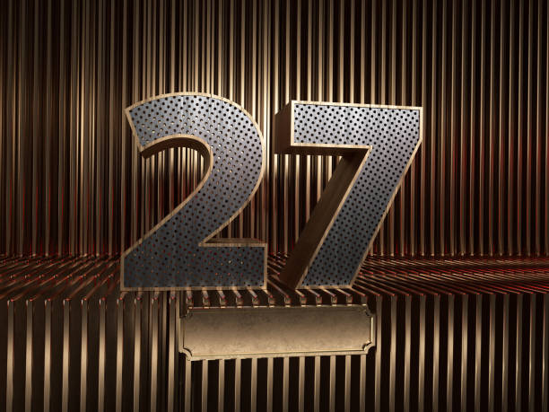 istock number 27 (number twenty-seven) with small holes 1182863801