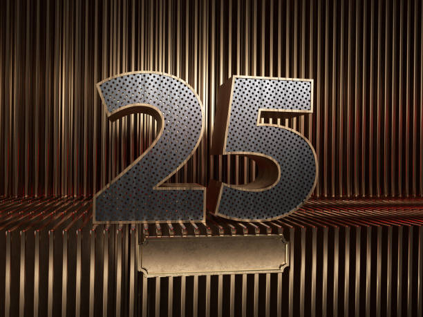istock number 25 (number twenty-five) with small holes 1182863914
