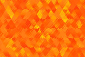 Orange Red Yellow Autumn Flame Fire Striped Diamond Seamless Pattern Triangle Rhomb Distorted Geometric Texture Blurred Background