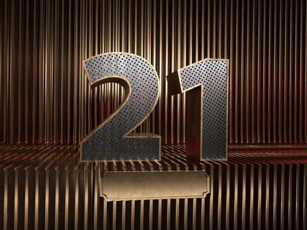istock number 21 (number twenty-one) with small holes 1182864658