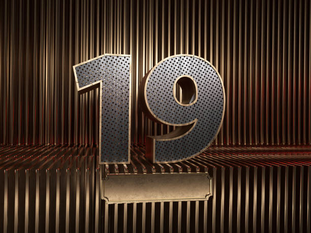istock number 19 (number nineteen) with small holes 1182864781