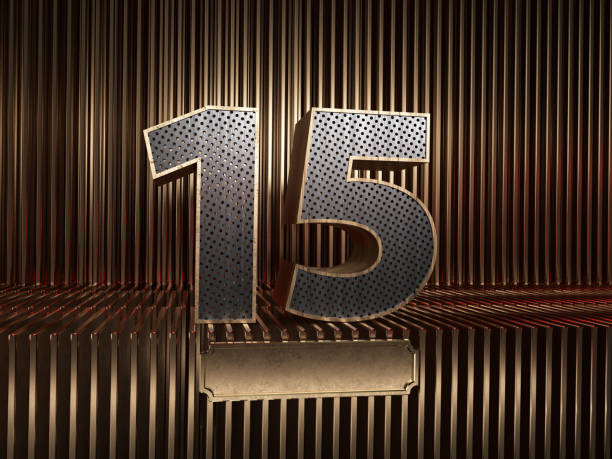 istock number 15 (number fifteen) with small holes 1182864934