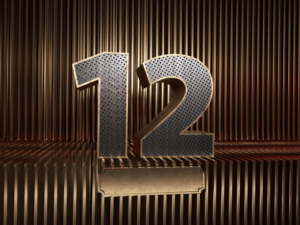 number 12 (number twelve) with small holes