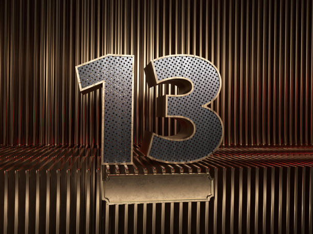 istock number 13 (number thirteen) with small holes 1182865233