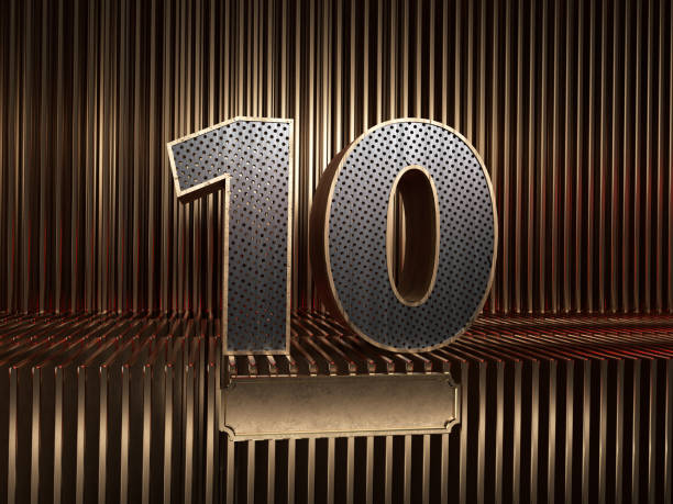 istock number 10 (number ten) with small holes 1182865375
