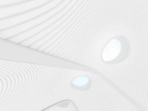 istock Abstract architectural structure,free form architecture,white building with void roof on blue sky, 3D rendering 1182868483