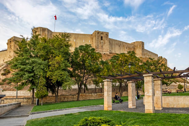 The province of Gaziantep is one of the oldest culture centers of Southeastern Anatolian Region. View from Gaziantep with historical castle. Gaziantep,Turkey-October 21,2019.The province of Gaziantep is one of the oldest culture centers of Southeastern Anatolian Region. View from Gaziantep with historical castle. gaziantep city stock pictures, royalty-free photos & images