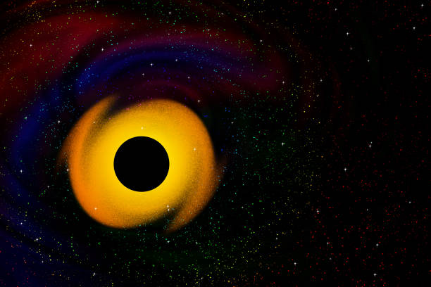 istock A black hole in outer space with colorful nebulae and stars. 1182874571