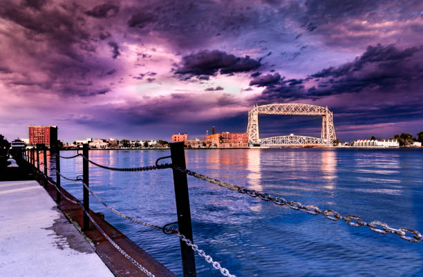 Duluth, mn Lift bridge at dusk