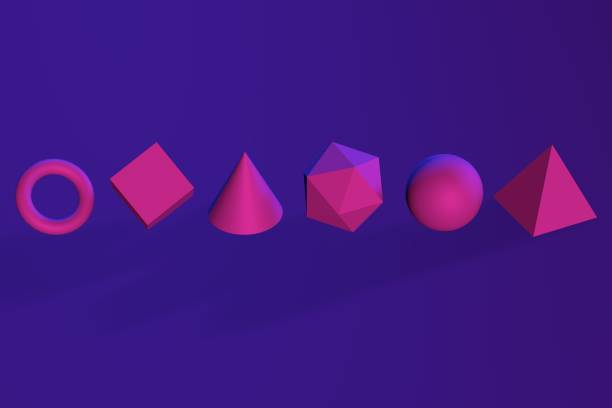 istock 3d abstract geometric shapes in neon light. 3d render illustration 1182878024