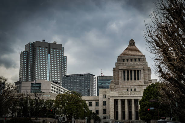 Parliament and the cloudy sky