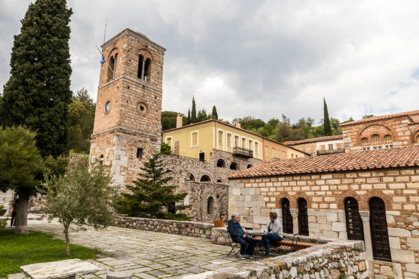 Hosios Loukas monastery, Greece Distomo, Greece. Hosios Loukas, a historic walled monastery, one of the most important monuments of Middle Byzantine architecture and art arachova greece stock pictures, royalty-free photos & images