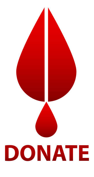 istock A red blood drop and word donate on white background stock - Illustration 1182880107