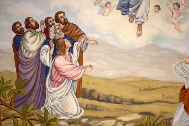 詳細。キリストの昇天。聖アンドリュー教会ドマンシーオート=サヴォアフランス。 - 使徒 ストックフォトと画像