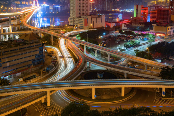 istock Ring overpass and modern urban architecture 1182880781