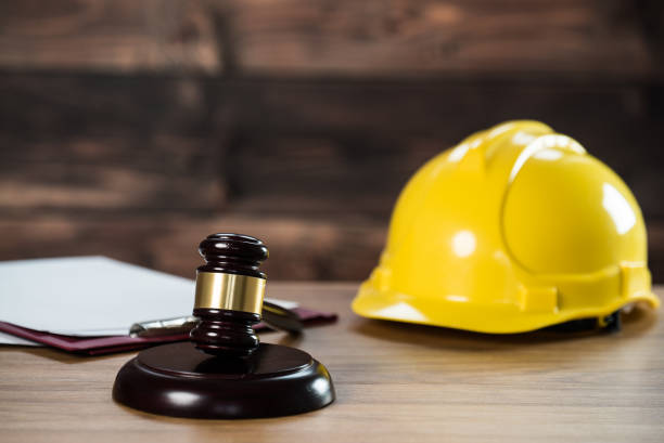 Law and Justice concept Construction law. Labor law Theme. stock photo