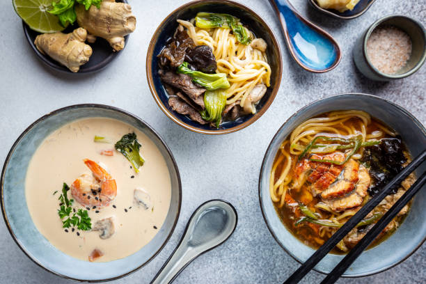 istock Set of Serving Asian Soups 1182881305