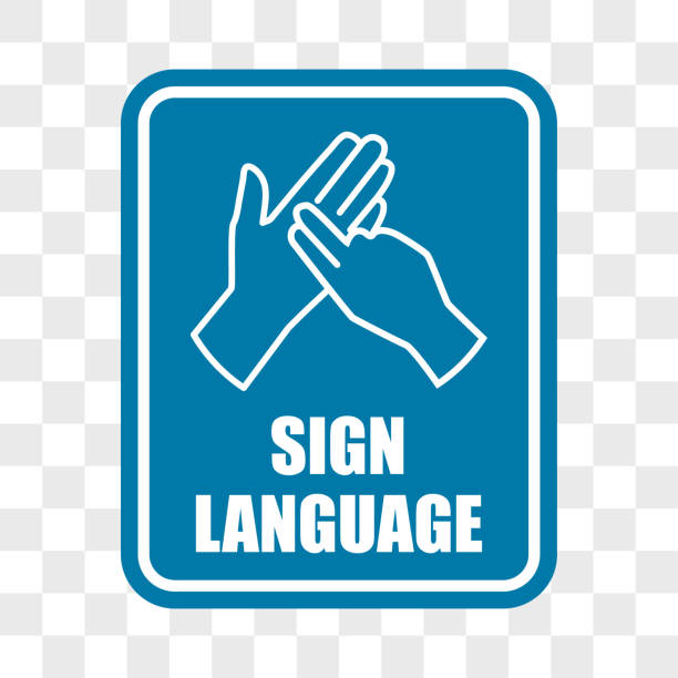 ręką z gestem języka migowego na przezroczystym tle - sign language american sign language human hand deaf stock illustrations