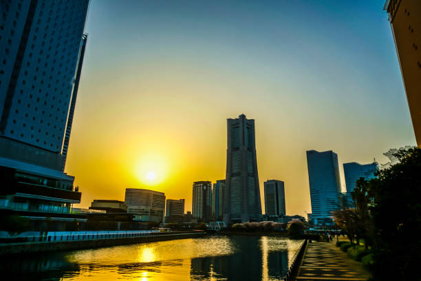 istock Yokohama city and Sunset Scenes 1182883773
