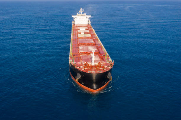 istock Large Bulk Carrier Ship at sea, Aerial image. 1182884448