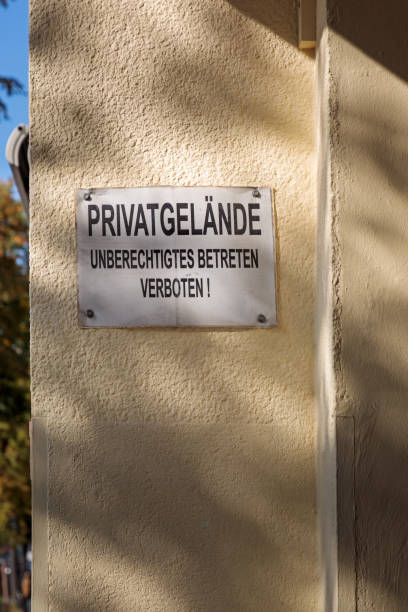 istock German sign for private property 1182885819