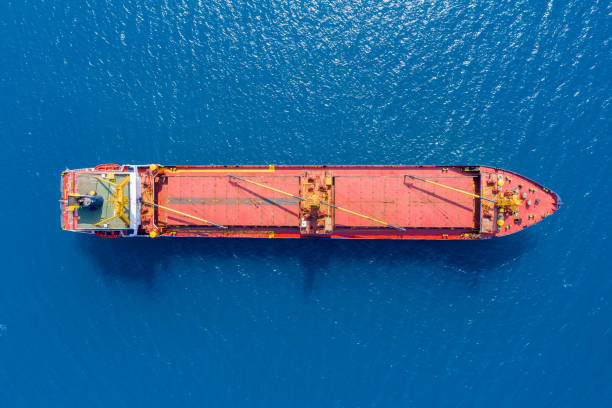 istock Large Bulk Carrier Ship at sea, Aerial image. 1182885834
