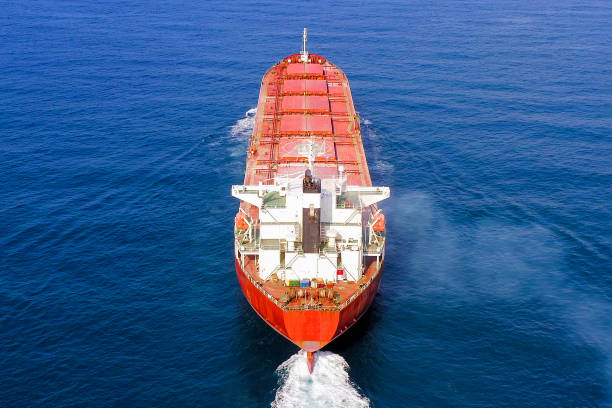 istock Large Bulk Carrier Ship at sea, Aerial image. 1182885920