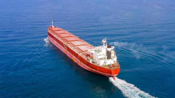 istock Large Bulk Carrier Ship at sea, Aerial image. 1182886048