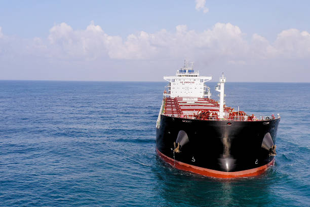 istock Large Bulk Carrier Ship at sea, Aerial image. 1182886873