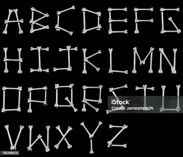 Bone Alphabet Xxxl Stockfoto und mehr Bilder von Maschinenschrift - Maschinenschrift, Halloween, Alphabetische Reihenfolge