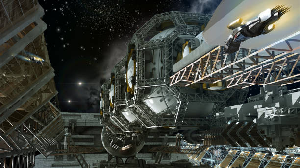 istock Detailed interior close-up of an interstellar spaceship 1182889986
