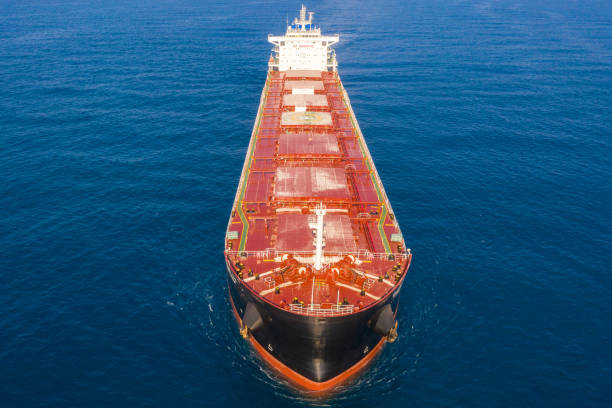 istock Large Bulk Carrier Ship at sea, Aerial image. 1182890794