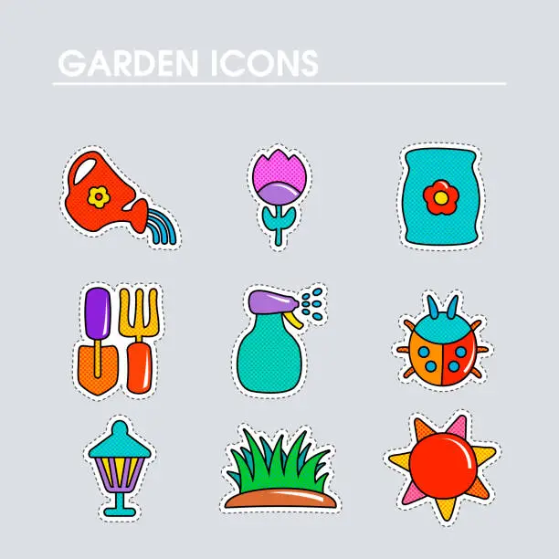 Vector illustration of Garden Farm flat vector icon