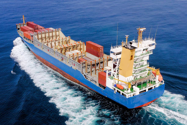 istock Aerial image of a Feeder type Container Ship 1182892289