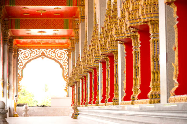 View of Pattern the temple wall in Thailand