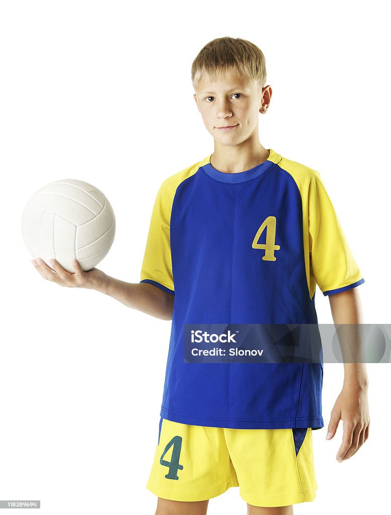 Niño con vollyball - Foto de stock de Actividad libre de derechos