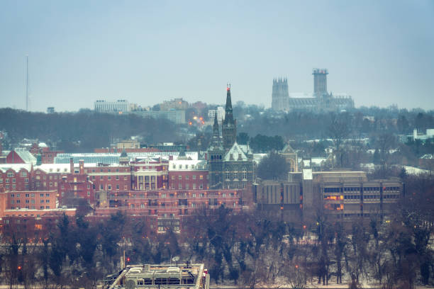View on Georgetown university in Washington DC at winter morning