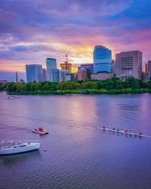 istock A crew team working hard on the Charles 1182904039