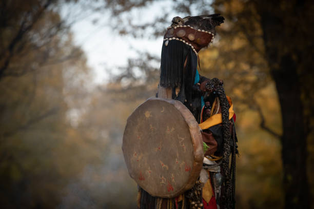 istock Mongolian shaman performing a ritual. 1182905115
