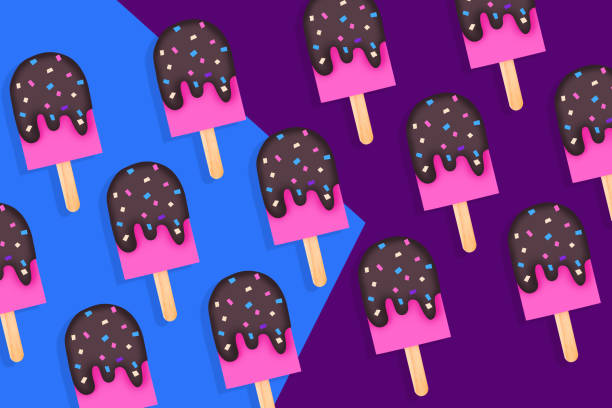 istock Fun and colorful popsicle background - Ice cream 1182905966