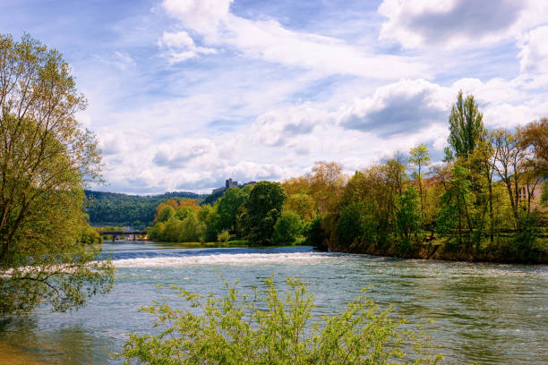 River Doubs with Citadel of Besancon at Bourgogne River Doubs with Citadel of Besancon at Bourgogne Franche-Comte region of France. Nature and French Castle and medieval stone fortress in Burgundy. Fortress architecture and landscape. dole stock pictures, royalty-free photos & images