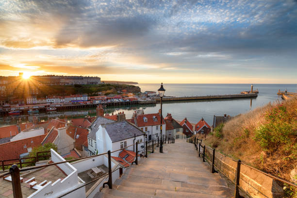 istock Sunset over Whitby in Yorkshire 1182916043