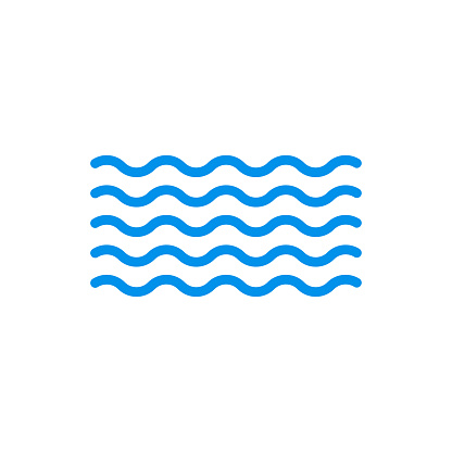 Wave icon. Water symbol. Sea and Ocean outline sign. Vector illustration.