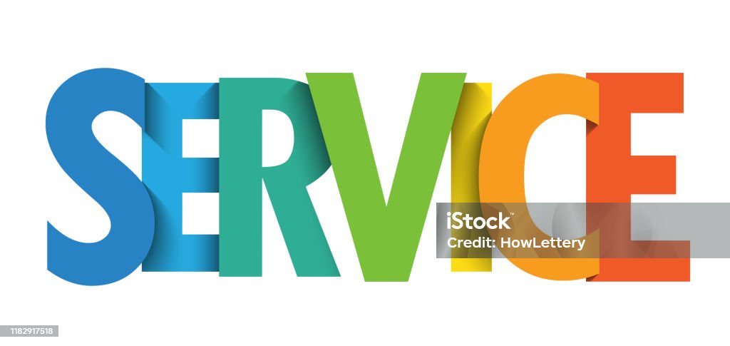 Service Image Lettering Service Colorful Typography Banner Stock Illustration - Download Image ...