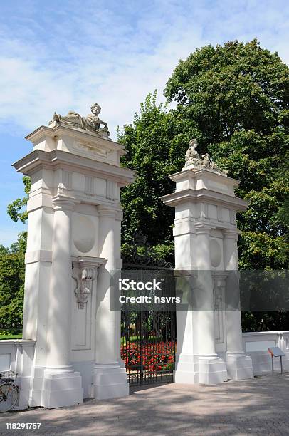 Gate Of Park In Oranienburg Stock Photo - Download Image Now - Architectural Column, Brandenburg State, Building Entrance
