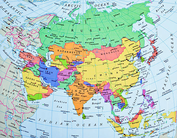 아시아 맵 - map cartography east asia china 뉴스 사진 이미지