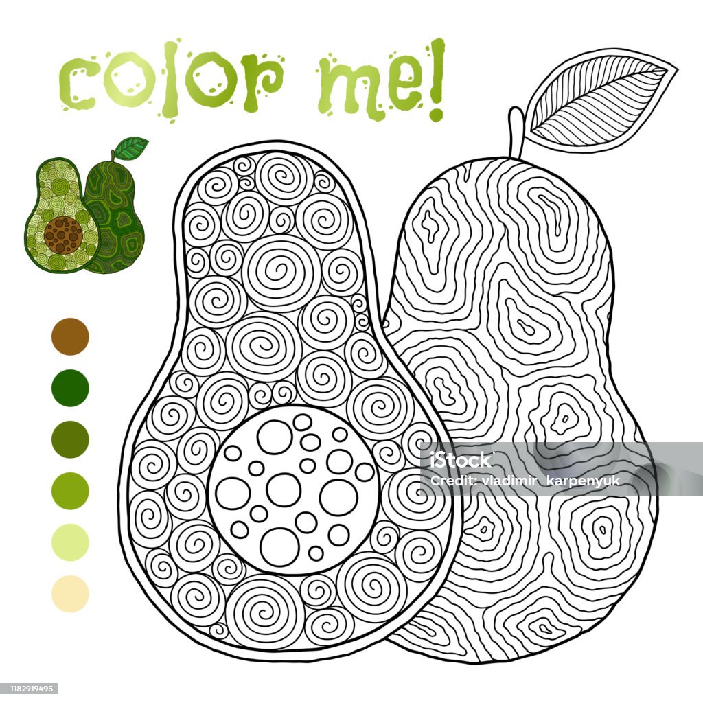 Ilustración de Página Del Libro Para Colorear Para Niños Con Contornos De Aguacate y más Vectores Libres de Derechos de Aguacate - iStock Ilustración de Página Del Libro Para Colorear Para Niños Con Contornos De Aguacate y más Vectores Libres de Derechos de Aguacate - iStock