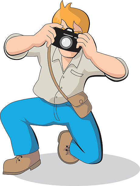 fotograf reporter - mittelformat kamera stock-grafiken, -clipart, -cartoons und -symbole